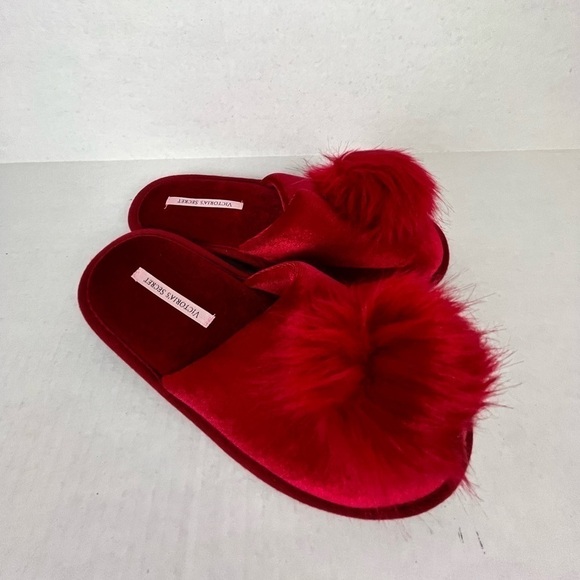 Y2K NWT VICTORIA SECRET SLIPPERS RED WOMENS SIZE S - Picture 1 of 4